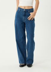 AFENDS Womens Bella - Denim Wide Leg Jean - Authentic Blue