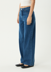 AFENDS Womens Bella - Denim Wide Leg Jean - Authentic Blue