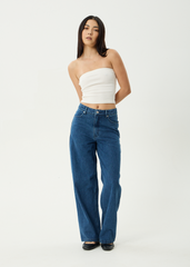 AFENDS Womens Bella - Denim Wide Leg Jean - Authentic Blue