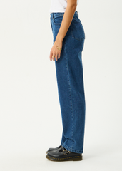 AFENDS Womens Leila - Straight Leg Jean - Authentic Blue