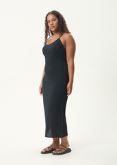 AFENDS Womens Rumi - Seersucker Midi Dress - Black