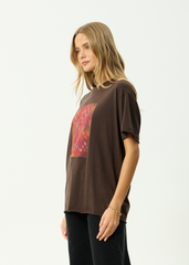 AFENDS Womens Dark Heaven - Oversized Tee - Coffee