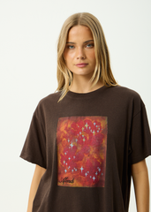 AFENDS Womens Dark Heaven - Oversized Tee - Coffee