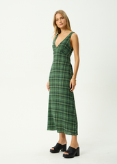 AFENDS Womens Tully - Seersucker Maxi Dress - Lonnie Hunter Green