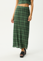 AFENDS Womens Lita - Seersucker Maxi Skirt - Lonnie Hunter Green