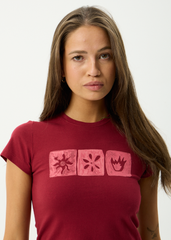 AFENDS Womens Zephyr - Baby Tee - Burgundy