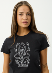 AFENDS Womens Good Nature - Baby Tee - Stone Black