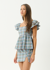 AFENDS Womens Amelie Check - Seersucker Top - Multi