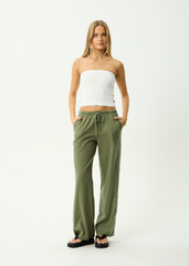 AFENDS Womens Dirts - Jersey Pant - Deep Olive
