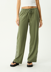 AFENDS Womens Dirts - Jersey Pant - Deep Olive