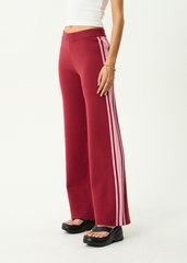 AFENDS Womens Sunny - Knit Pant - Burgundy