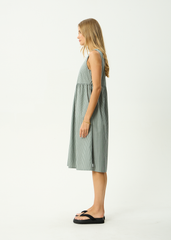 AFENDS Womens Pinned - Midi Dress - Sycamore Stripe