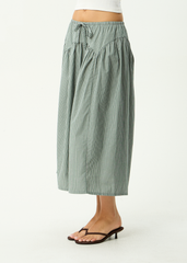 AFENDS Womens Pinned - Midi Skirt - Sycamore Stripe