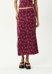 AFENDS Womens Marin - Midi Skirt - Port