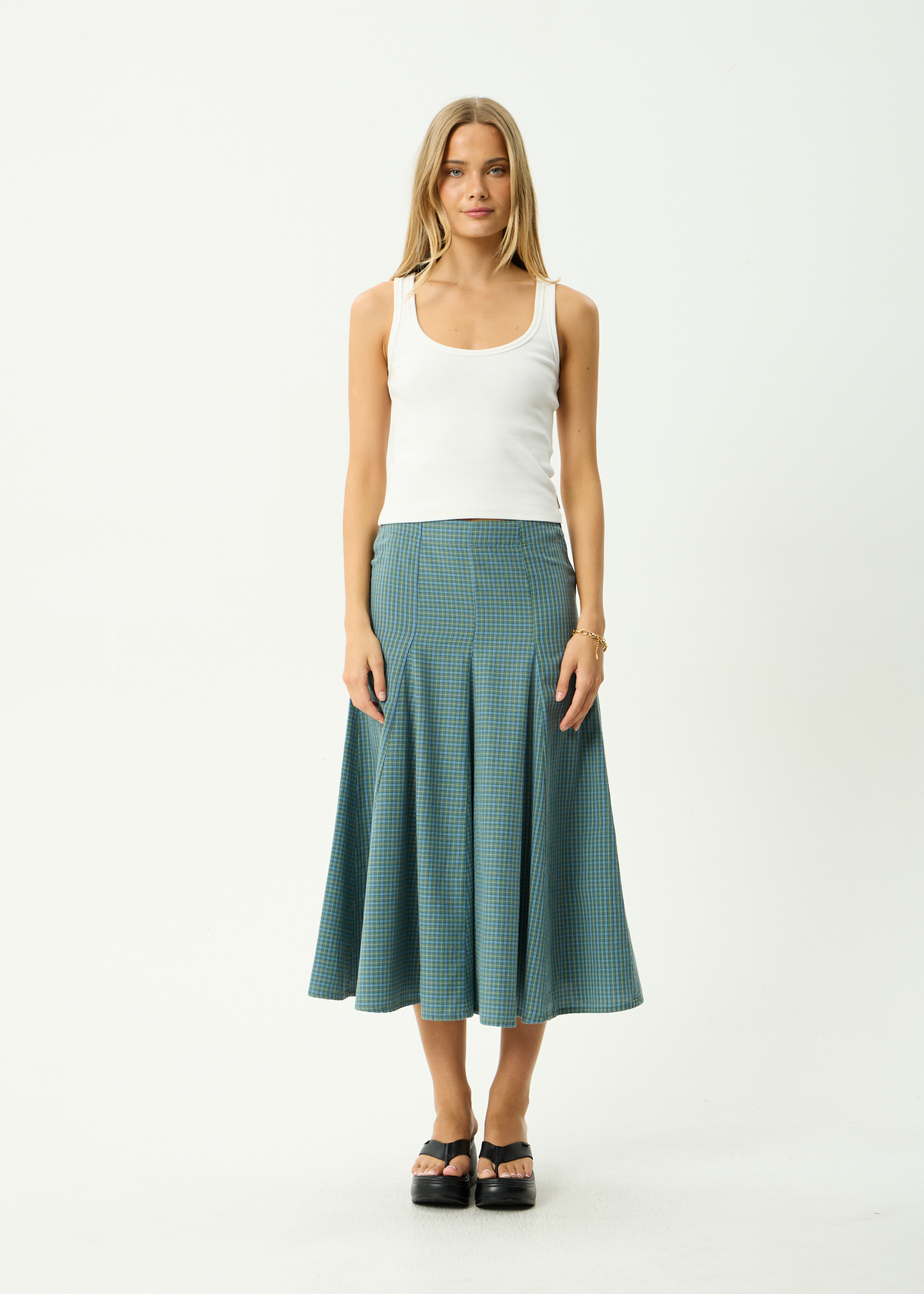 AFENDS Womens Voyager - Midi Skirt - Deep Olive Voyager