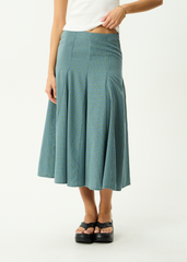 AFENDS Womens Voyager - Midi Skirt - Deep Olive Voyager