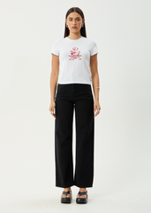 AFENDS Womens Flower Patch - Baby Tee - White