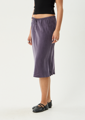 AFENDS Womens Giselle - Cupro Midi Skirt - Aubergine