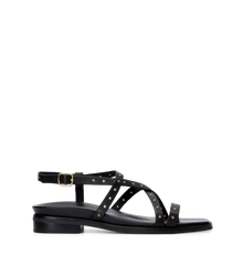 Wrentit Black Leather & Hardware Sandals | Bared Footwear