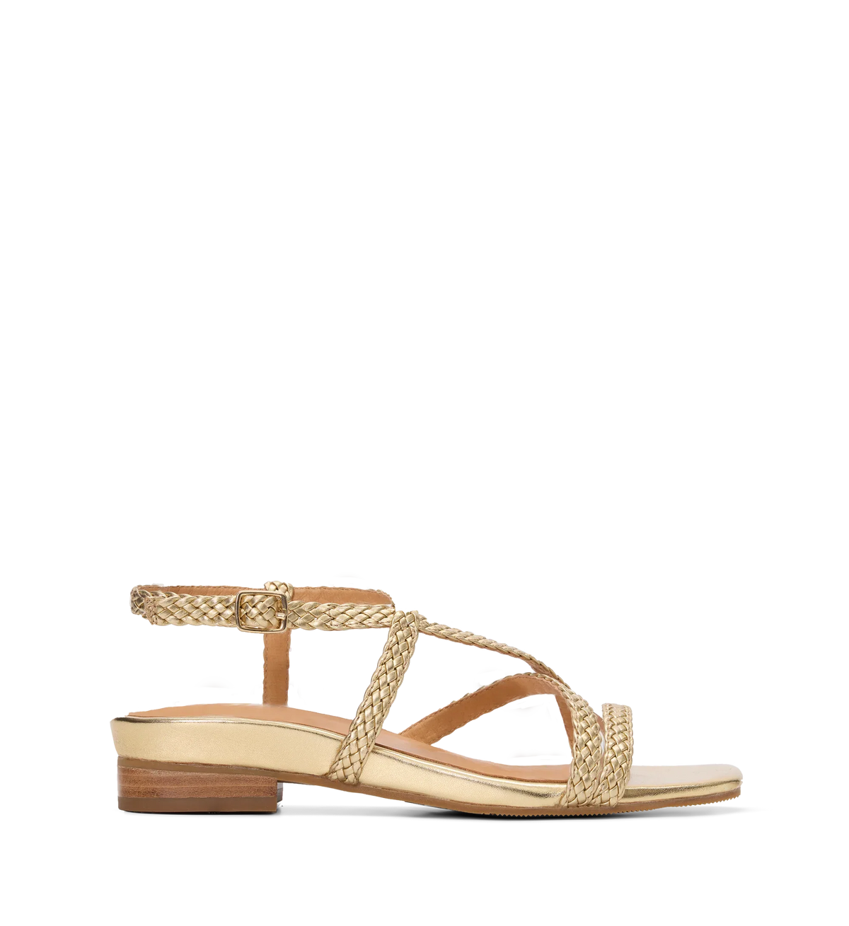 Wrentit Gold Woven Leather Sandals | Bared Footwear