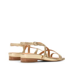 Wrentit Gold Woven Leather Sandals | Bared Footwear