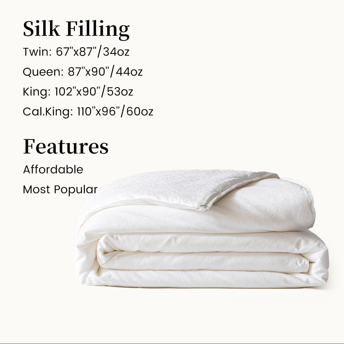 Premium Mulberry Silk Comforter Lightweight All Season Duvet