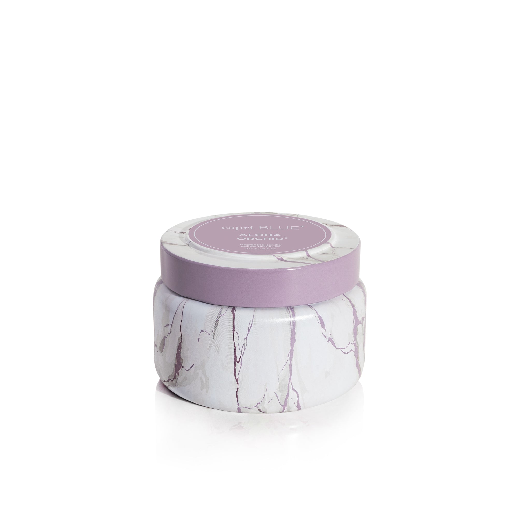Aloha Orchid Modern Marble Printed Travel Tin Candle