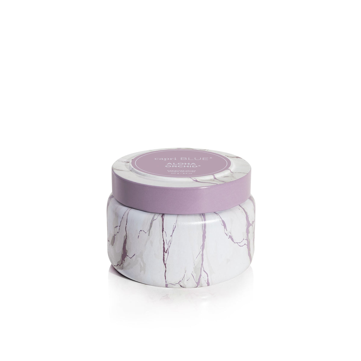 Aloha Orchid Modern Marble Printed Travel Tin Candle