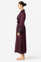 Arden Lush Shawl-collar Long Silk Robe