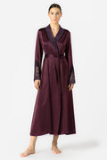 Arden Lush Shawl-collar Long Silk Robe