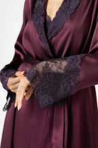 Arden Lush Shawl-collar Short Silk Robe