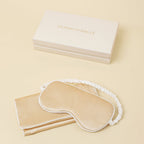 Audrey Caramel Eye Mask in Silk Satin