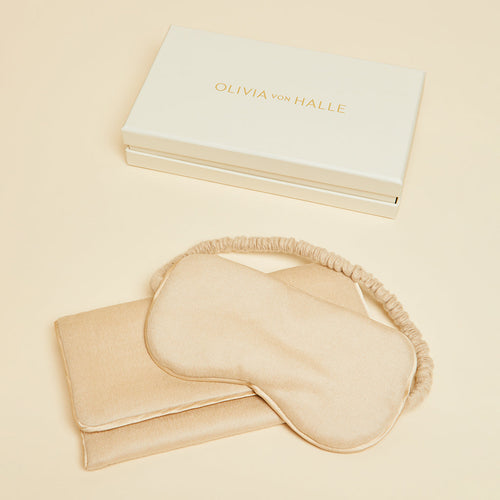 Audrey Muscat Beige Eye Mask in Cashmere