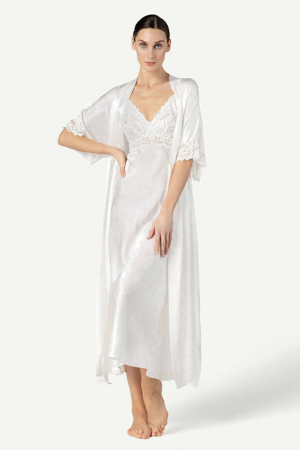 Barbara Bridal Long Silk Kimono