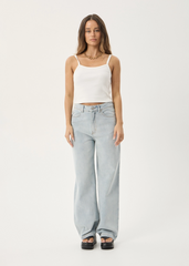 AFENDS Womens Bella - Denim Wide Leg Jean - Stone Blue