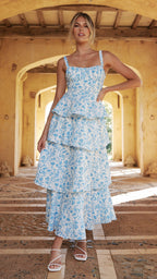 Page Maxi Dress - Blue Floral