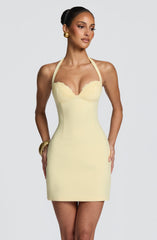 Cassia Mini Dress - Lemon