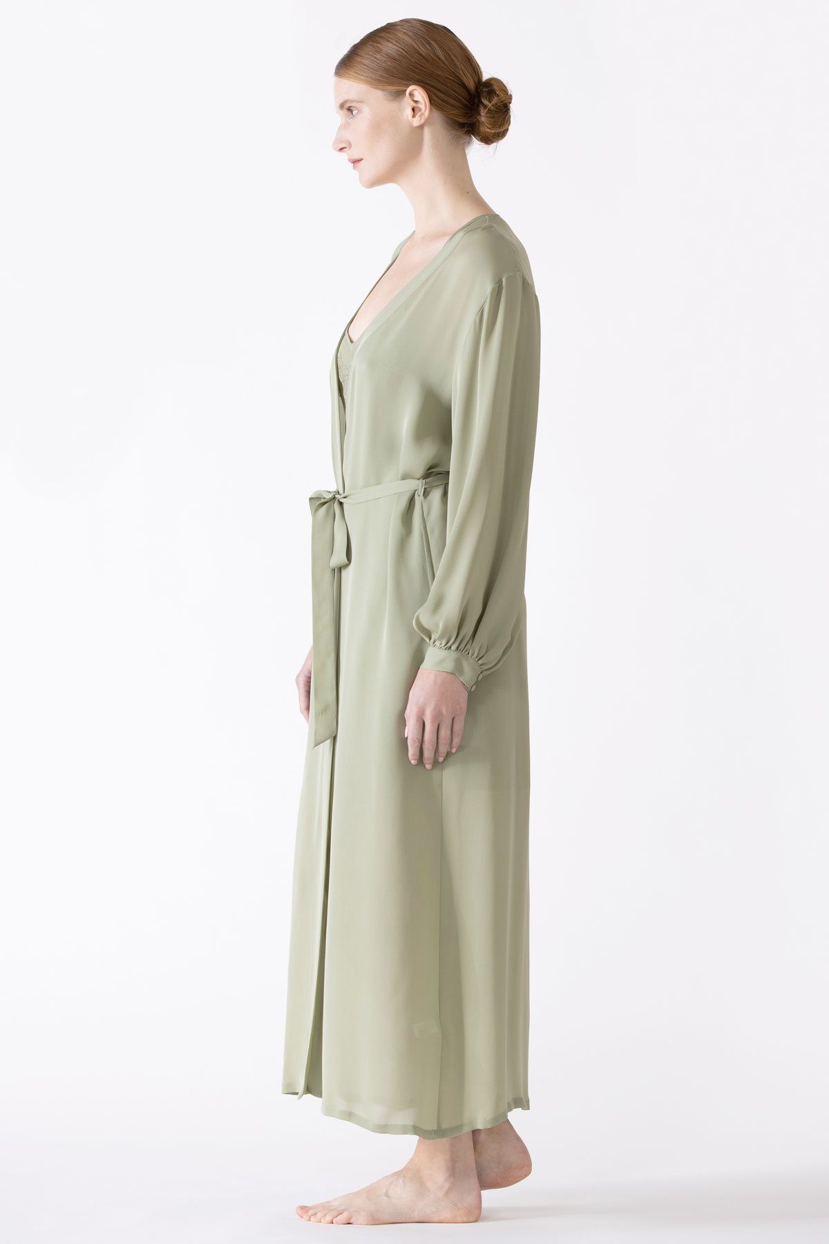 Dahlia Bliss Silk Long Robe