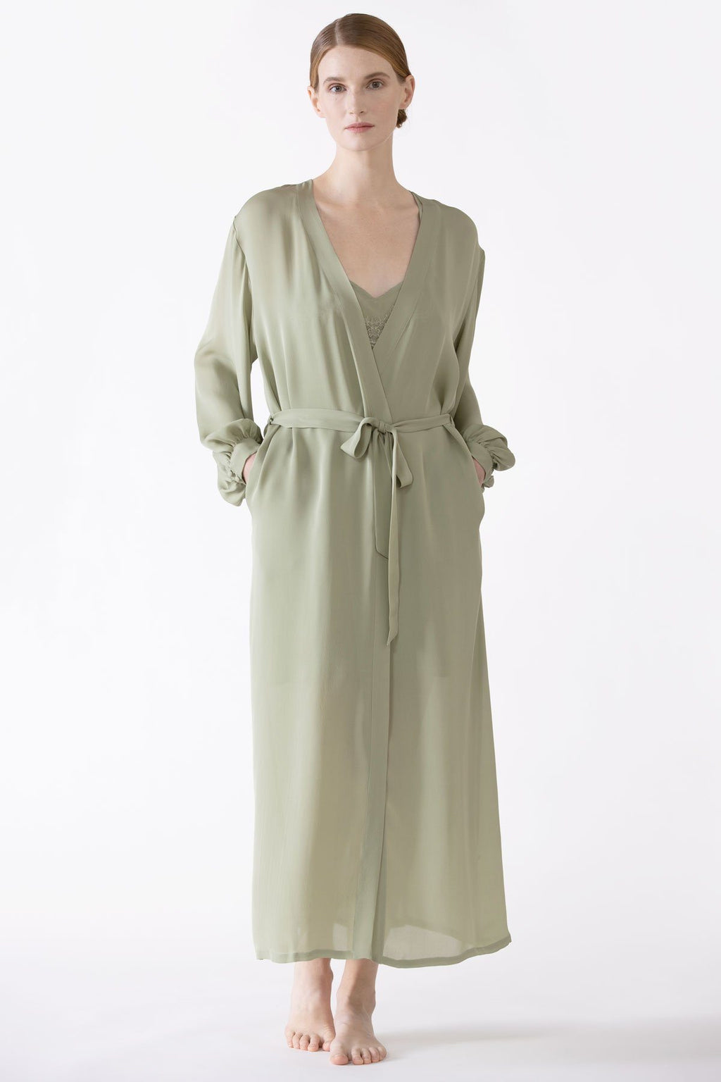 Dahlia Bliss Silk Long Robe