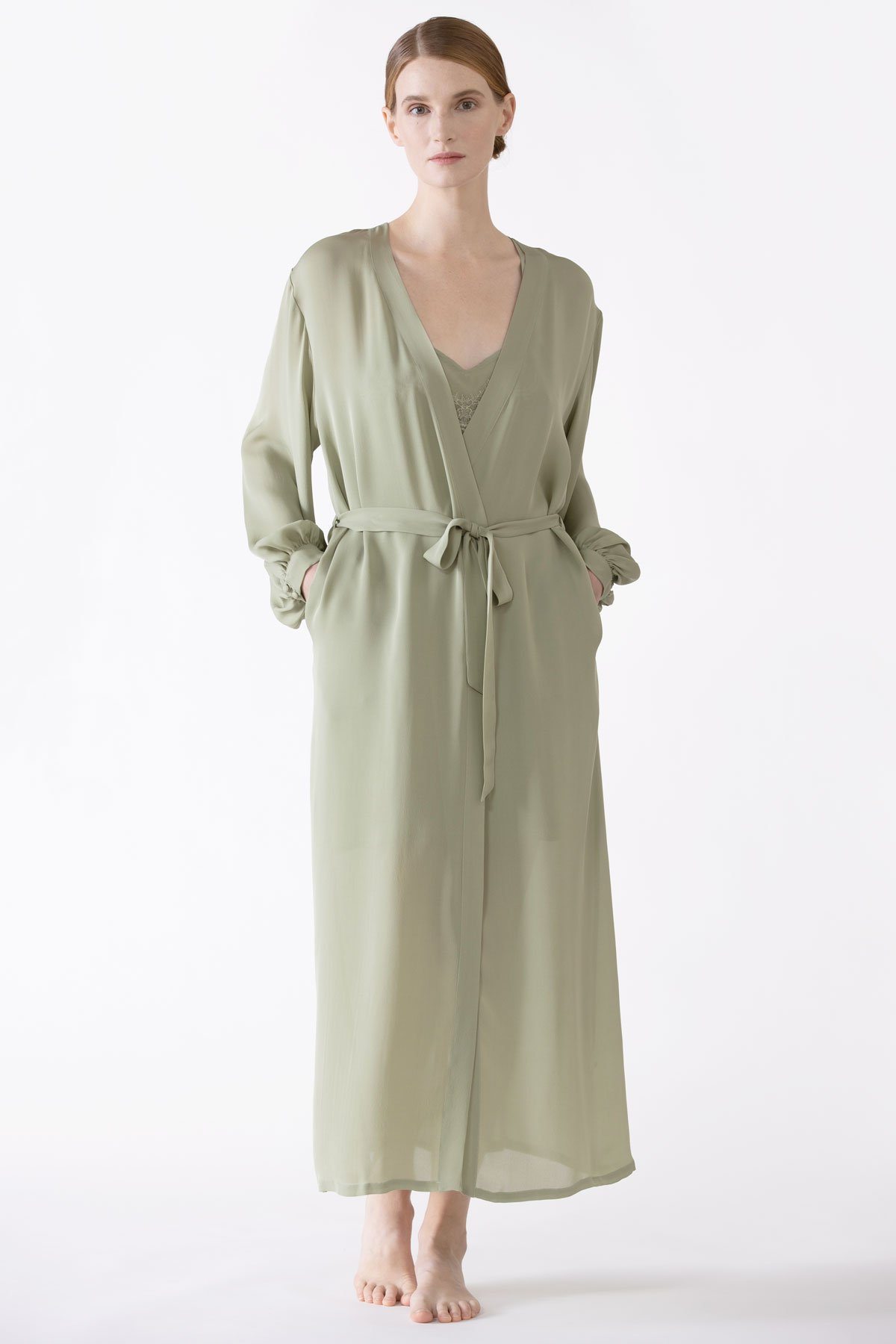Dahlia Bliss Silk Long Robe