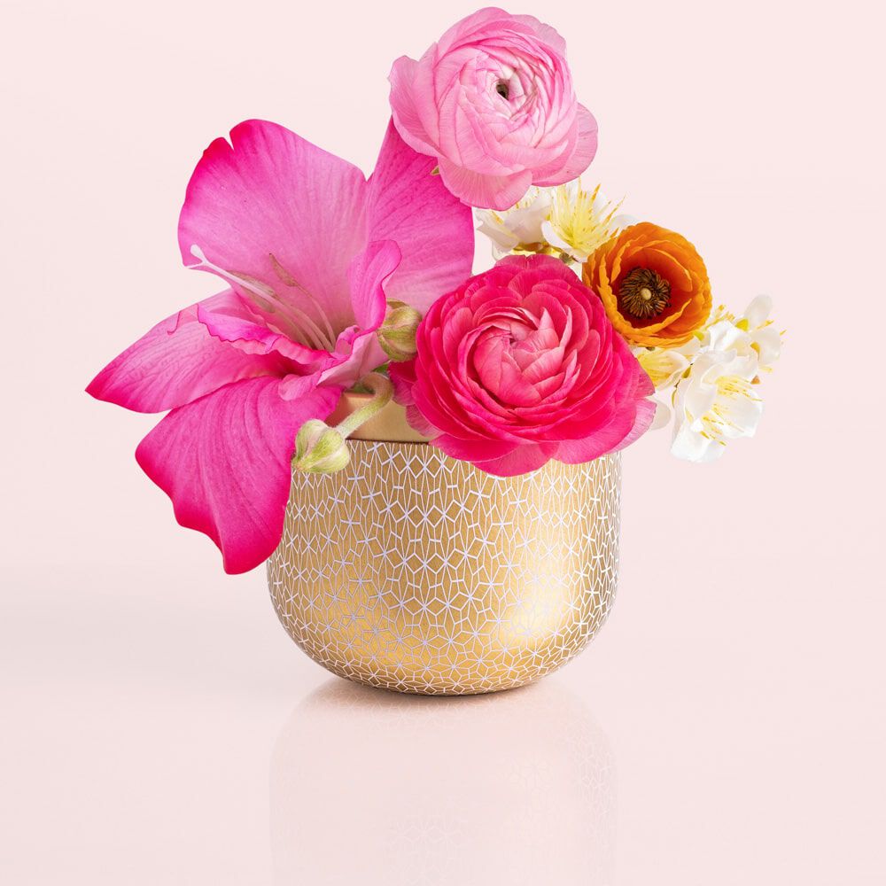 Exotic Blossom & Basil Gilded Tin Candle
