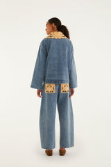 Blue Denim Richelieu Wide-Leg Pants