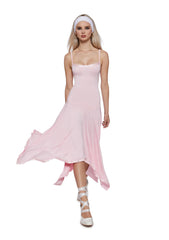 Aurora Asymmetrical Tank Midi Dress - Pink