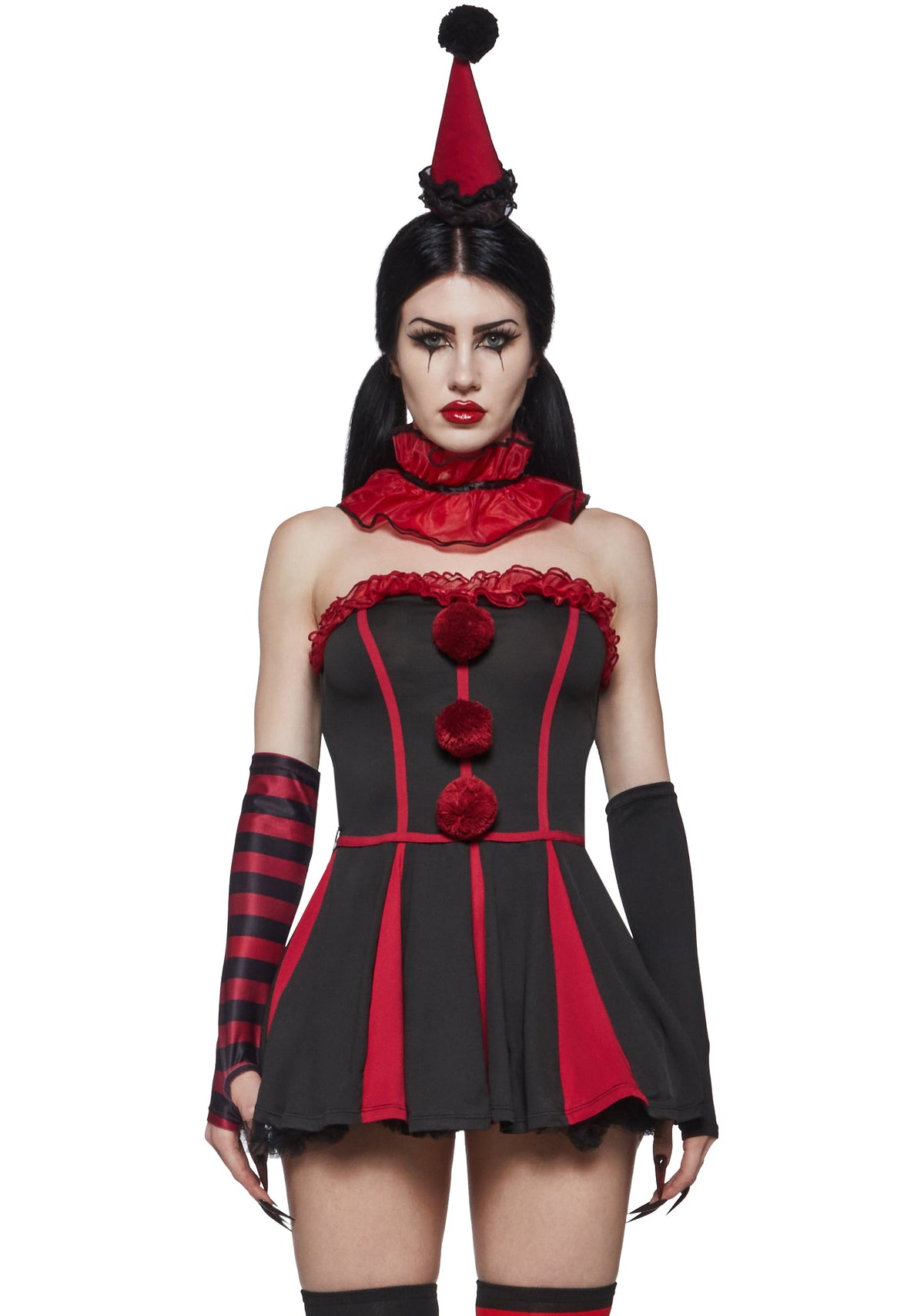 Classic Clown Girl Costume - Red