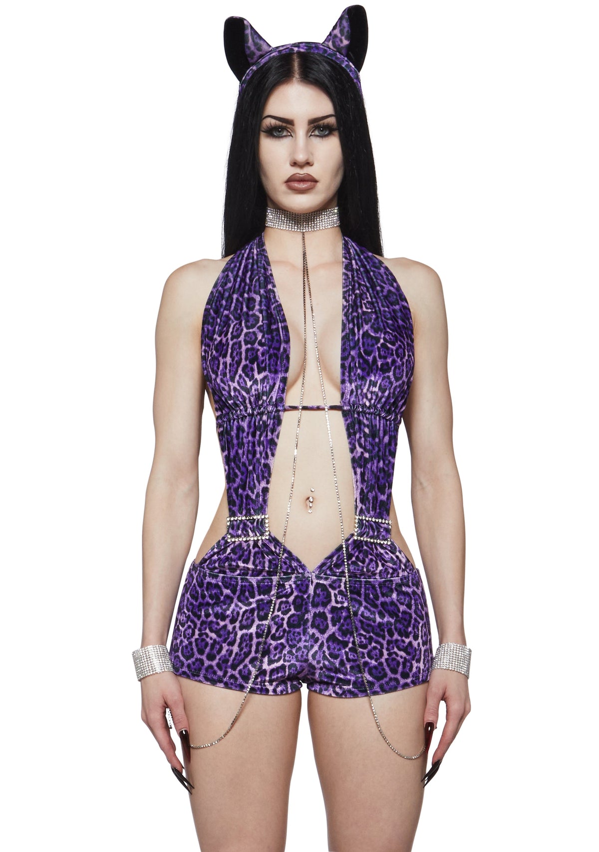 Puss Puss Leopard Cat Costume - Purple