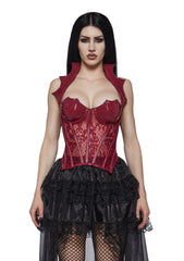 Just Wingin' It Vampy Corset - Red