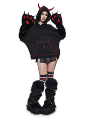 Devil Oversized Hoodie with Big Paws
