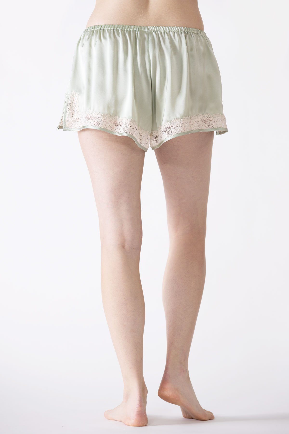 Gardenia Lace Trim Silk Tap Pant