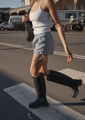 AFENDS Womens Luella - Low Rise Short - Indy Navy Check