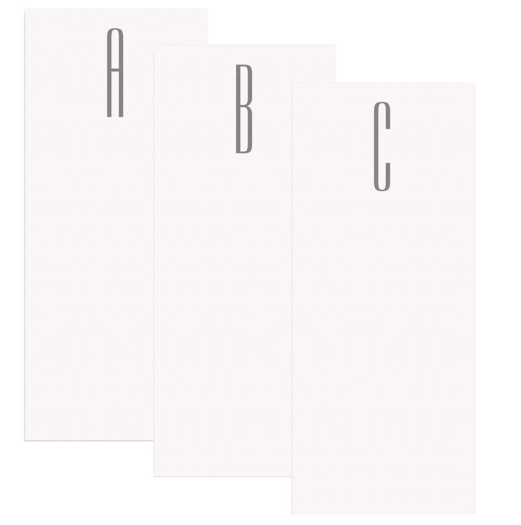 Gray Initial Skinny Notepad